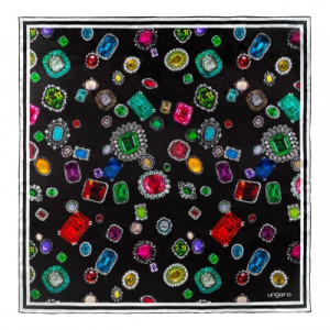 Silk scarf Perla Black - Reklamnepredmety