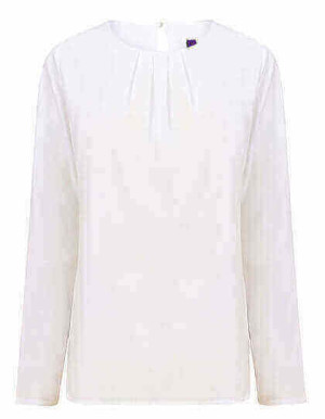 Ladies Pleat Front Long Sleeved Blouse - Reklamnepredmety