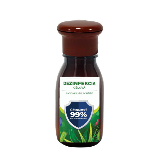 Antibacterial gel in brown bottle