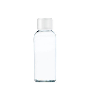 Transparent bottle with a white cap of 50 ml - Reklamnepredmety