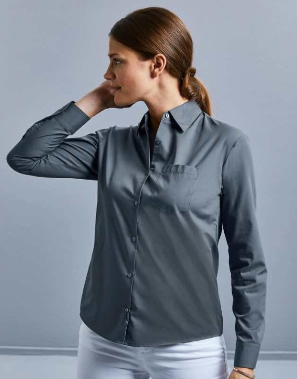 Long Sleeve Poplin Blouse