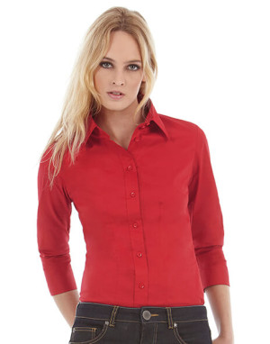 Poplin Blouse with 3/4 Sleeves - SW520 - Reklamnepredmety