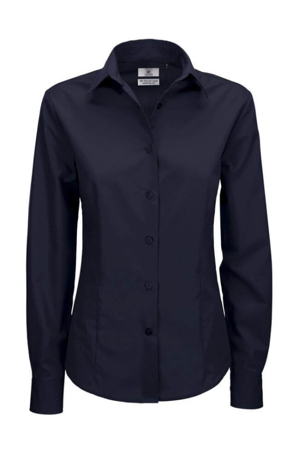 Ladies` Smart LS Poplin Shirt - SWP63