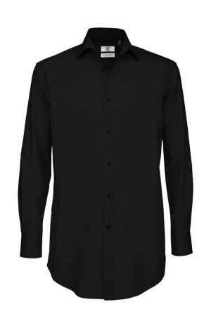 Men`s Black Tie Elastane LS Shirt - SMP21 - Reklamnepredmety