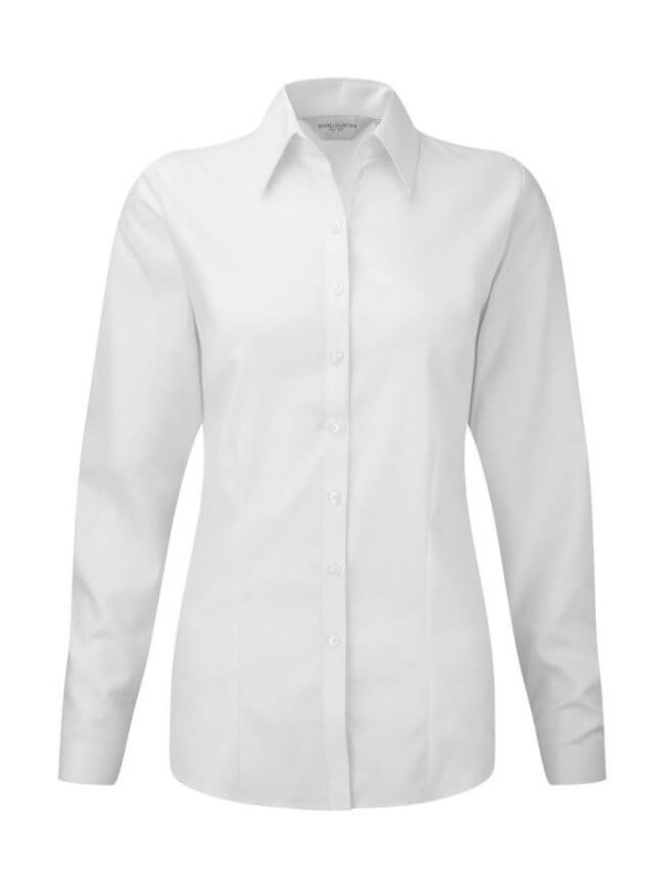 Ladies` LS Herringbone Shirt