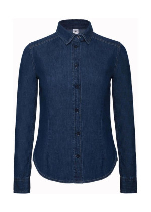 Ladies` Denim Shirt LS - SWD86 - Reklamnepredmety