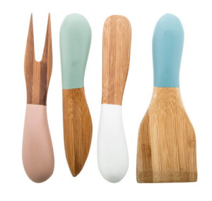 Boursin 4 pcs bamboo cheese knife set - Reklamnepredmety