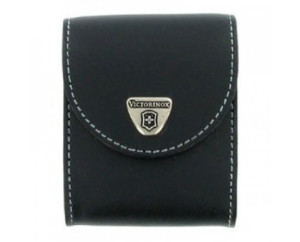 belt pouch, black leather - Reklamnepredmety