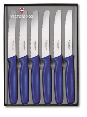 steak knife gift set, round, blue - Reklamnepredmety
